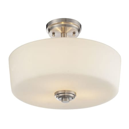 Z-Lite Lamina 3 Light Semi Flush Mount, Brushed Nickel & Matte Opal 226SF